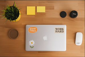 Custom UV DTF Gang Sheet Builder designs applied on a laptop surface – High-gloss, durable graphics showcasing the future of tech branding with vibrant, multi-size 2026 personalized decals.