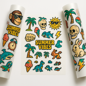 Professional DTF Transfer Rolls - Custom gang sheet printing with various character designs