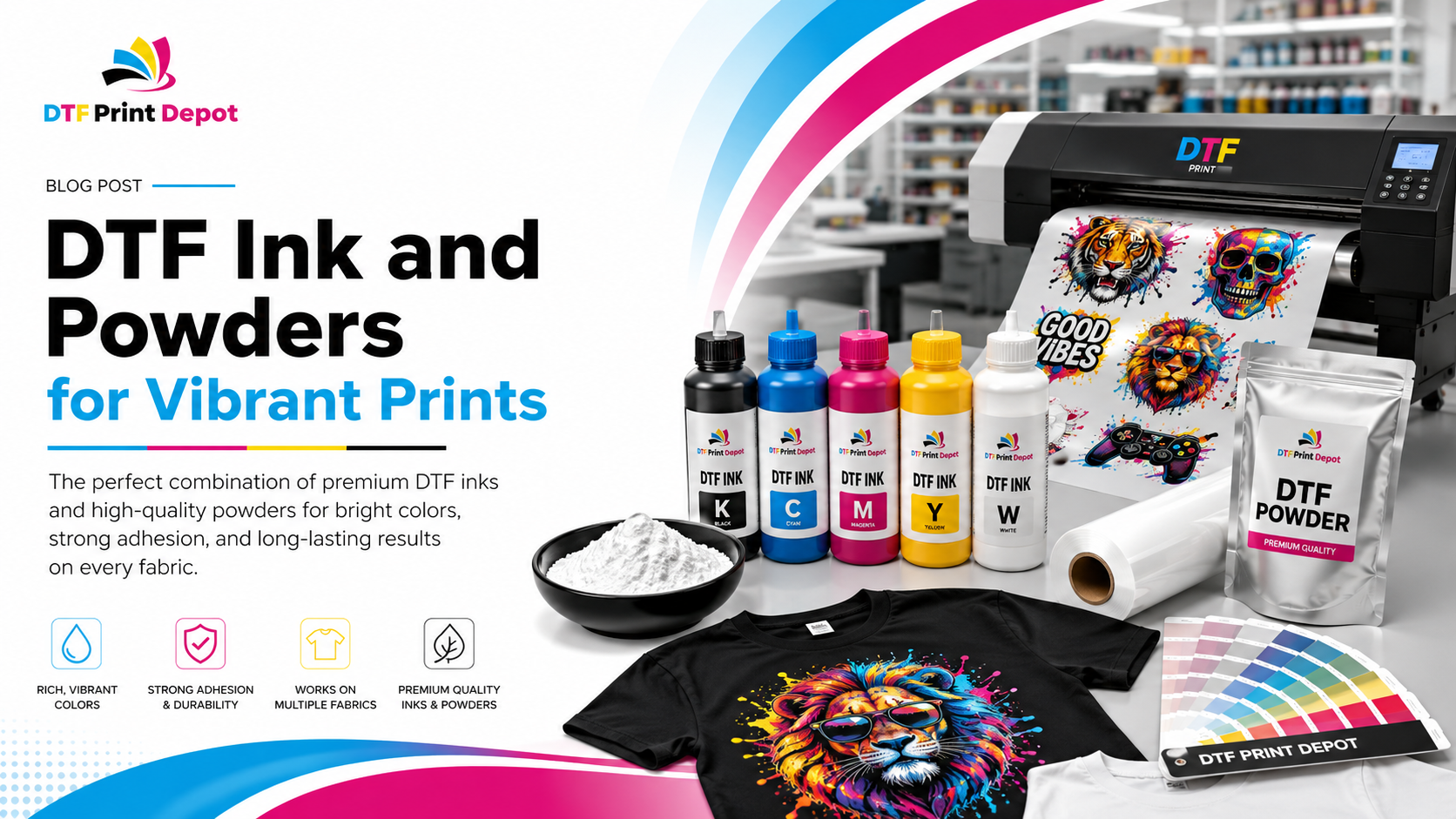 DTF Ink and Powders for Vibrant Prints