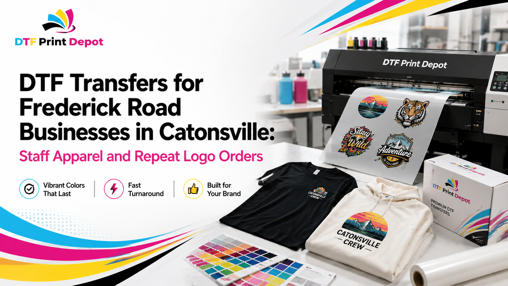 DTF Transfers for Frederick Road Businesses in Catonsville: Staff Apparel and Repeat Logo Orders