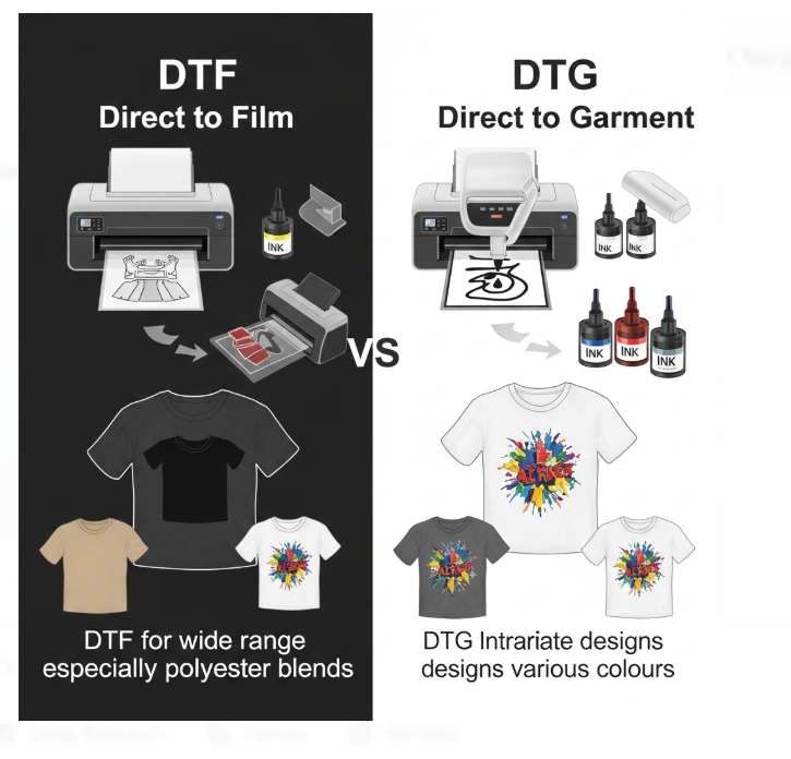 DTF Printing vs. DTG: Which One Is Right for You