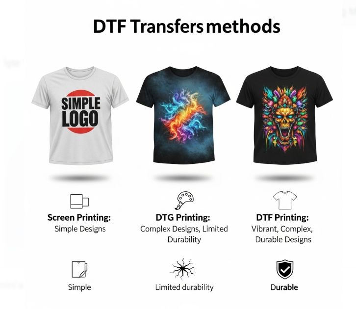 DTF Transfers vs. Other Printing Methods