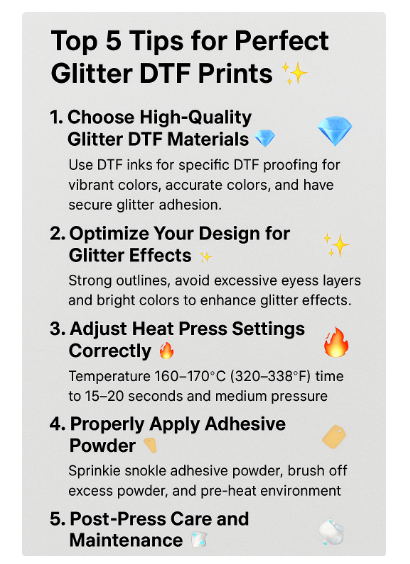 Top 5 Tips for Perfect Glitter DTF Prints