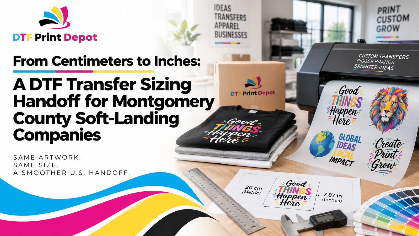 From Centimeters to Inches: A DTF Transfer Sizing Handoff for Montgomery County Soft-Landing Companies