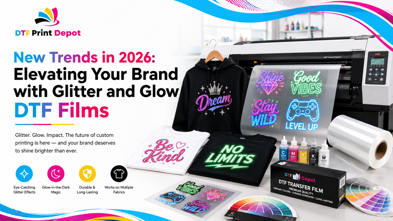 New Trends in 2026: Elevating Your Brand with Glitter and Glow DTF Films