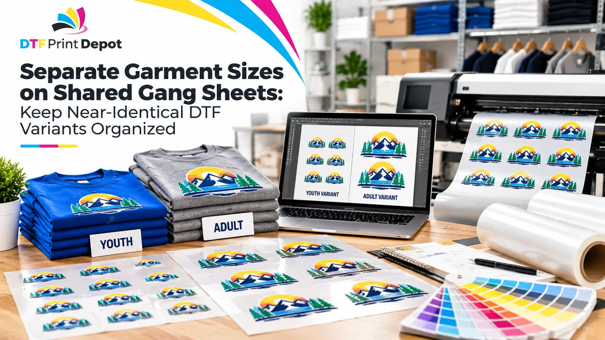Separate Garment Sizes on Shared Gang Sheets: Keep Near-Identical DTF Variants Organized