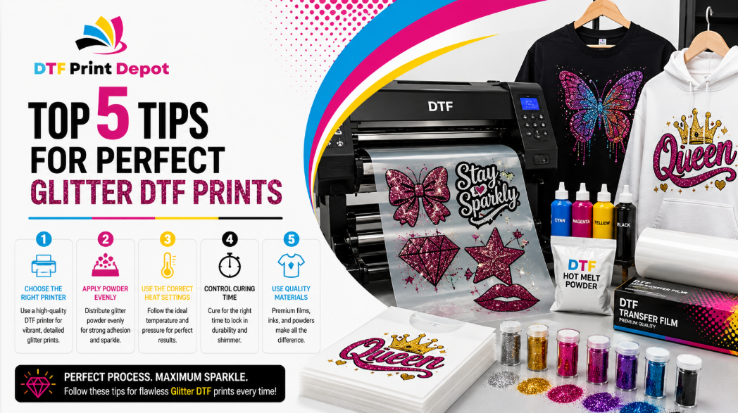 Top 5 Tips for Perfect Glitter DTF Prints