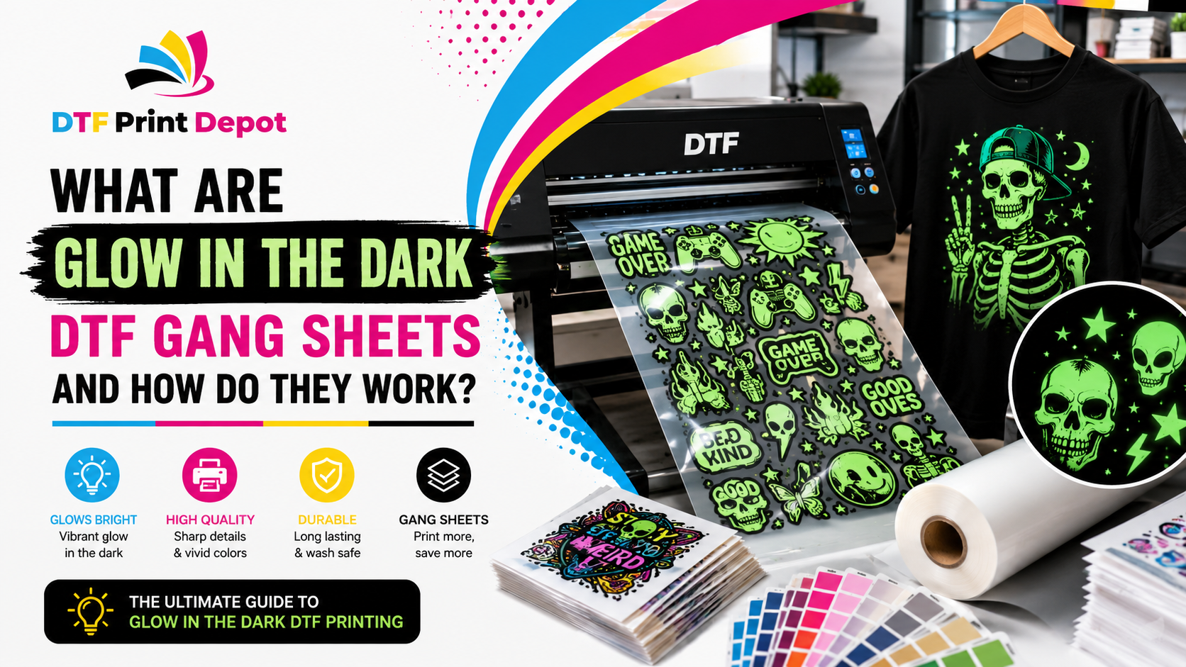 What are Glow In The Dark DTF Gang Sheets and How Do They Work?