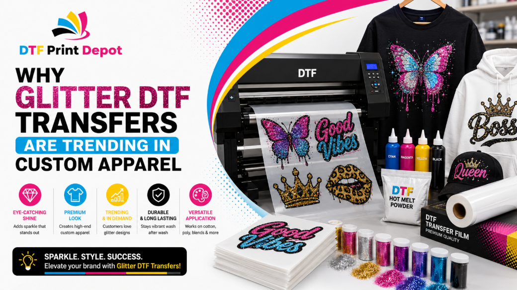 Why Glitter DTF Transfers Are Trending in Custom Apparel