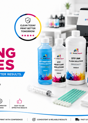 Professional cleaning supplies for DTF prints ensuring long-lasting maintenance and high-quality branding.