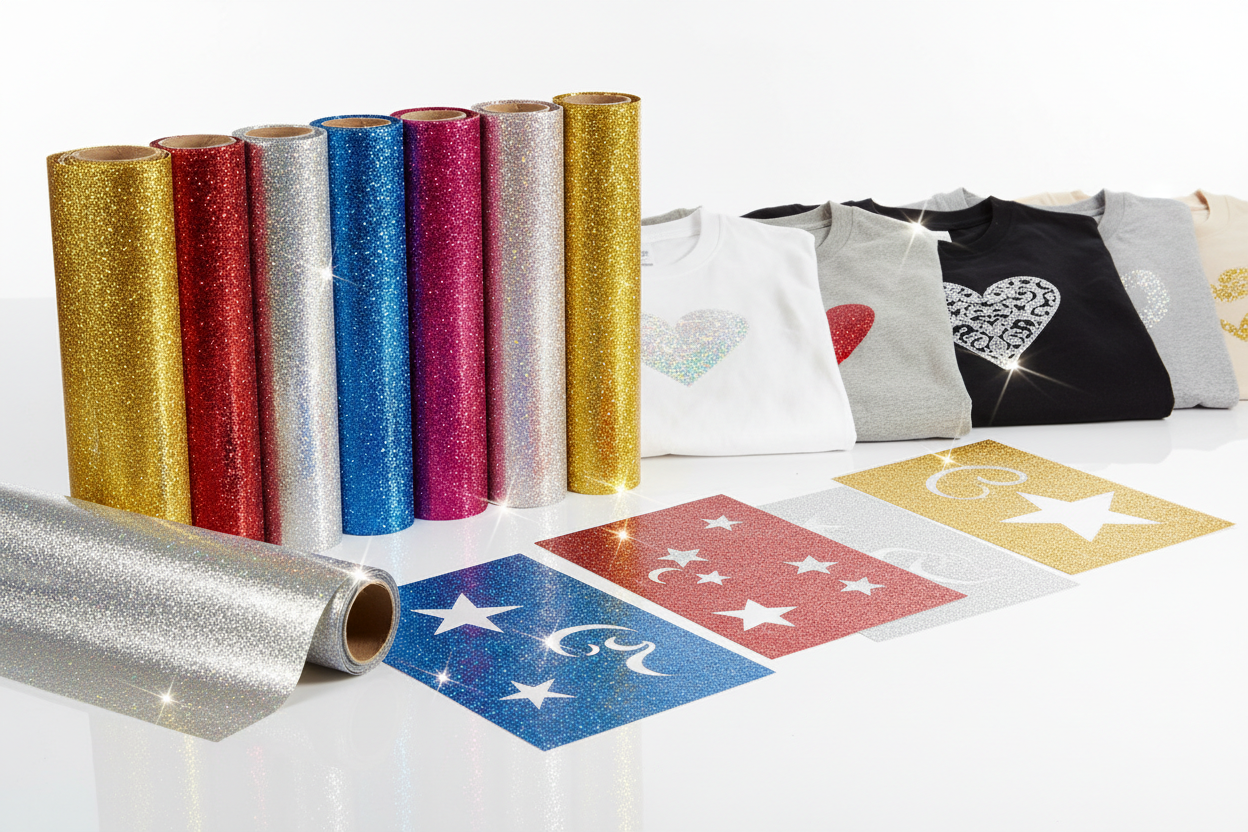 Durable custom print transfers featuring colorful graphics and brand logos.