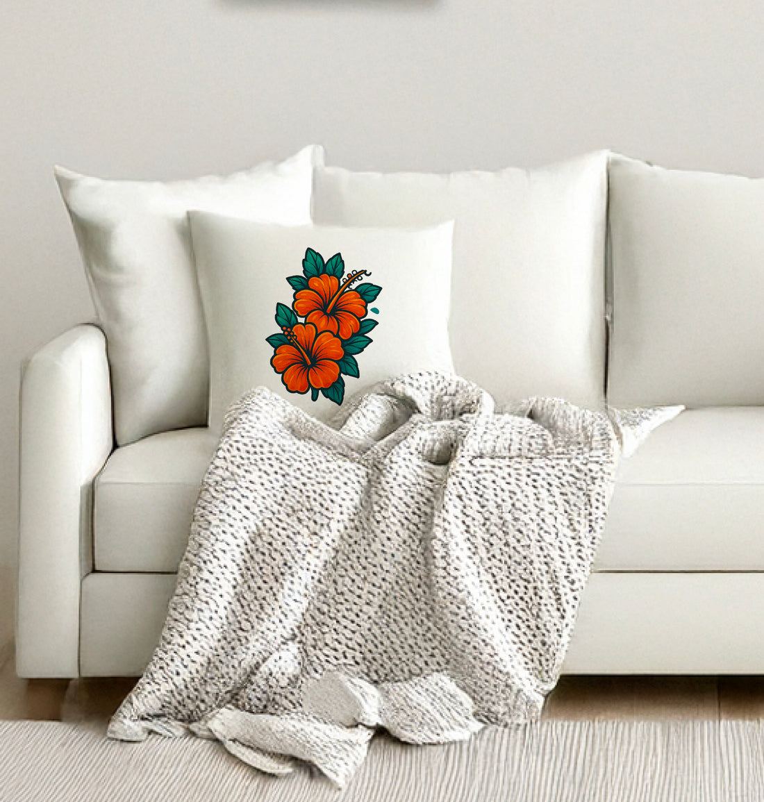 DTF Gang Sheet Builder Tool - Custom Flower Transfer Design on Pillow
