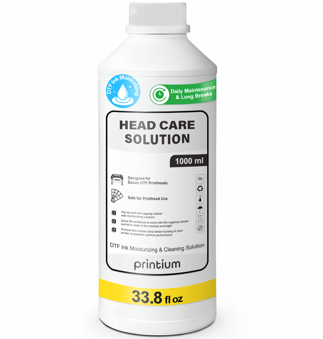 1 Liter DTF Head Care Solution for printer maintenance - Premium cleaning liquid to prevent clogging and extend printhead life