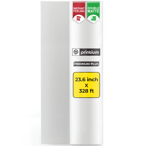 Premium Plus Instant Peel DTF Film roll - 23.6 inch x 325 feet high-capacity transfer film for professional printing.