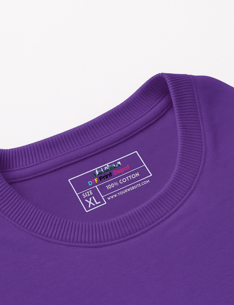 Premium neck label transfer with high-quality custom print