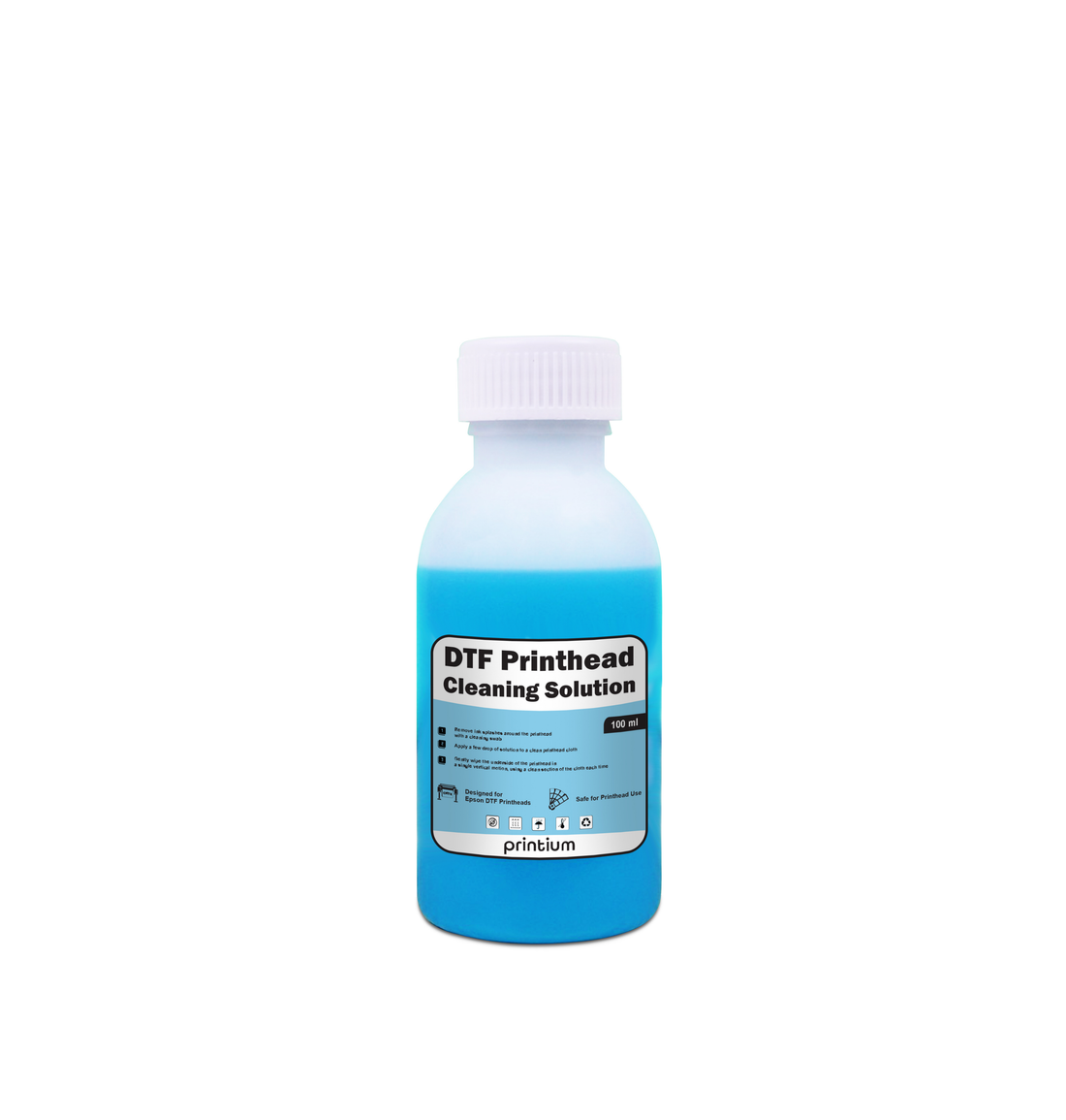 Professional 100ml DTF cleaning solution for printhead recovery - Ensures smooth ink flow and maintains vibrant colors for high-quality printing.