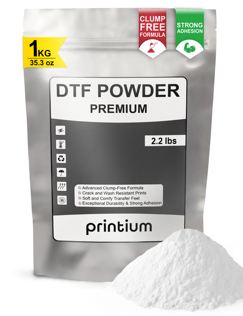 High-bonding 1kg Premium DTF Powder - Superior adhesive powder for soft-touch, durable, and stretchable custom garment transfers.