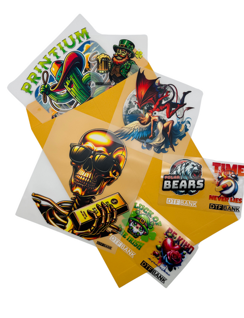 DTF printing sample pack - Includes various high-quality transfers to test vibrant colors and durability